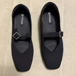 Black VIVAIA Square-Toe Mary-Jane (Margot Mary-Jane) Size 7 (37.5)